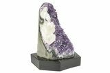 Amethyst Cluster with Calcite on Wood Base - Uruguay #256652-2